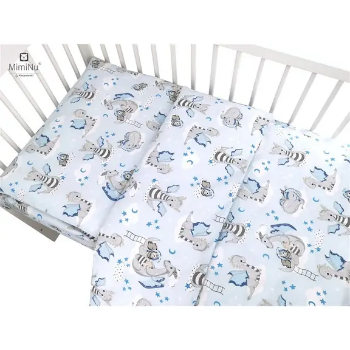 Slika Posteljina set 2 elem. Bebe Zmaj Plava (za krevetić 120x60 cm) - MimiNu