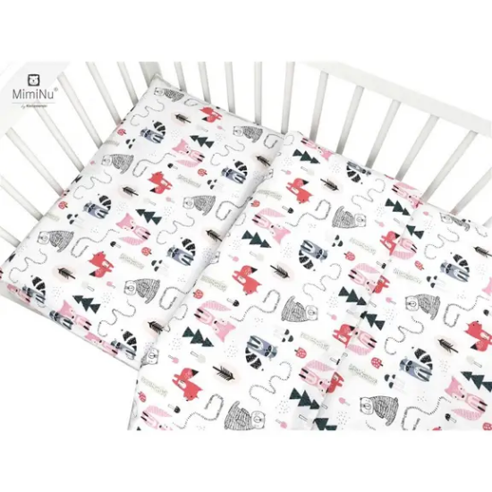 Slika Posteljina set 2 elem. Vesela Lisica roza (za krevetić 120x60 cm) - MimiNu
