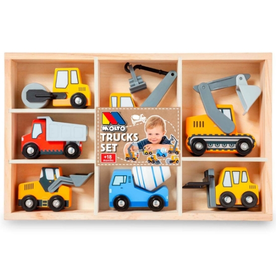 Slika Set drvenih građevinskih vozila - Molto