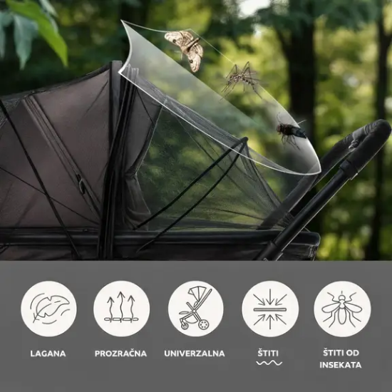 Slika Univerzalna mreža protiv komaraca za kolica Ecxlusive Black Zopa 