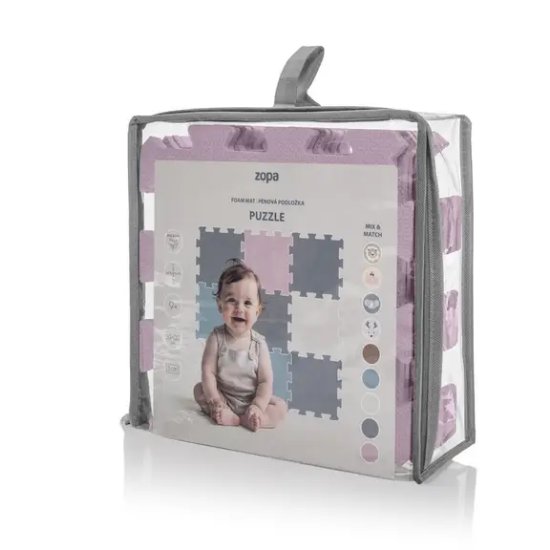 Slika Puzzle podloga od pjene 30 × 30 cm (9 kom) Sugar Pink Zopa 
