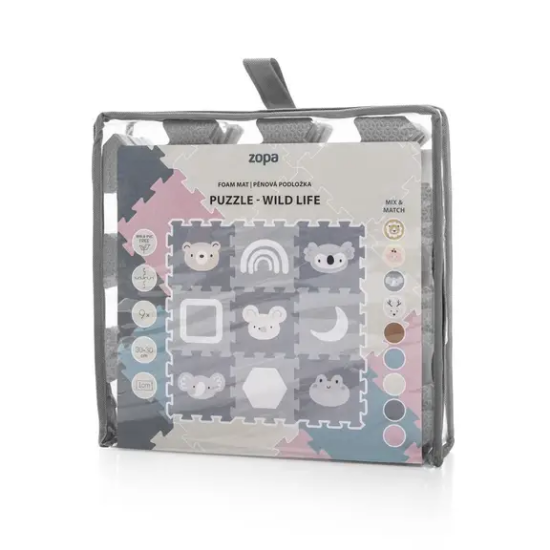 Slika Puzzle podloga od pjene 30 × 30 cm (9 kom) Wild Life Zopa 