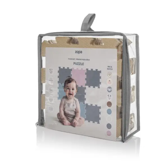 Slika Puzzle podloga od pjene 30 × 30 cm (9 kom) Hazel Brown Zopa 
