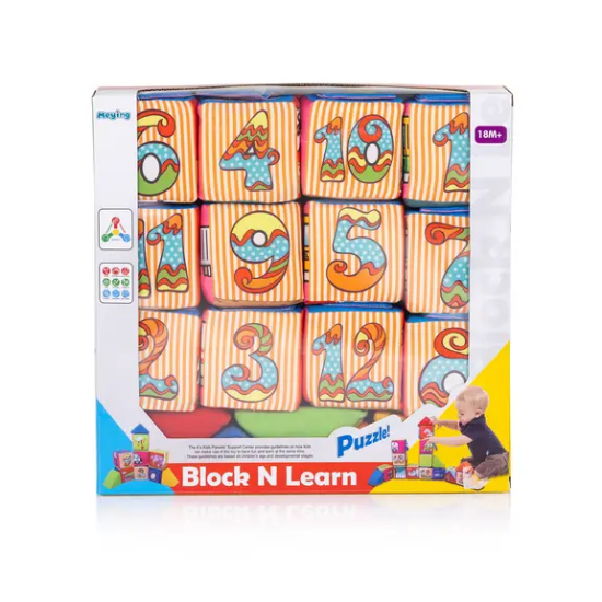 Slika Set mekih edukativnih kocki – 12 kom - Chipolino