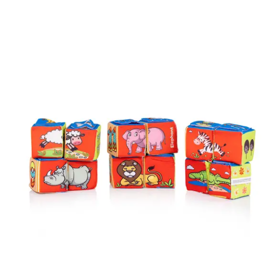 Slika Set mekih edukativnih kocki – 12 kom - Chipolino