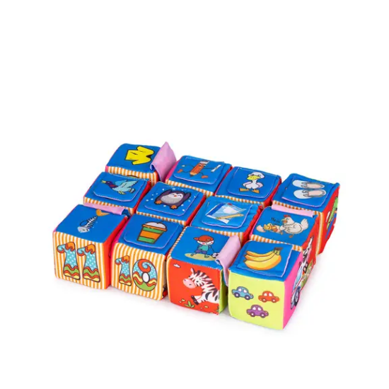 Slika Set mekih edukativnih kocki – 12 kom - Chipolino