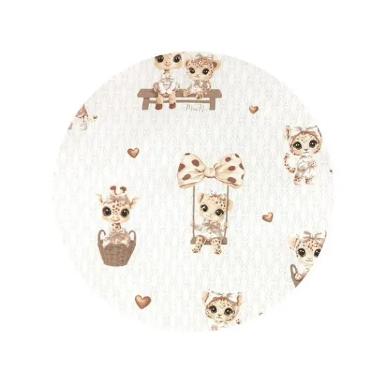 Slika Univerzalni dvostrani umetak za kolica, auto i biciklističko sjedalo + putni jastuk Žifafe + minky bež - MimiNu