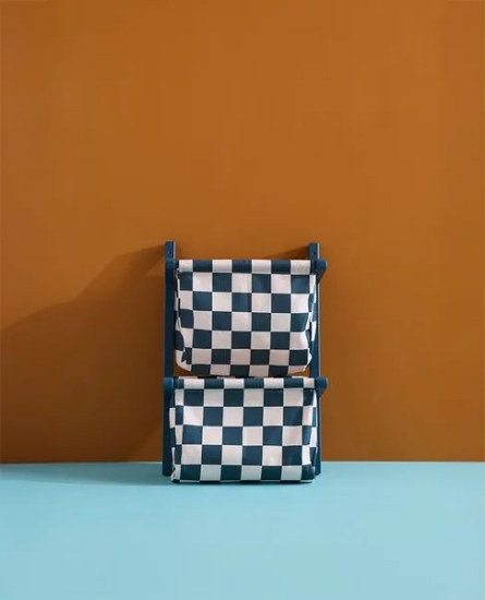 Slika Zidna pohrana Check teal - Kid's Concept