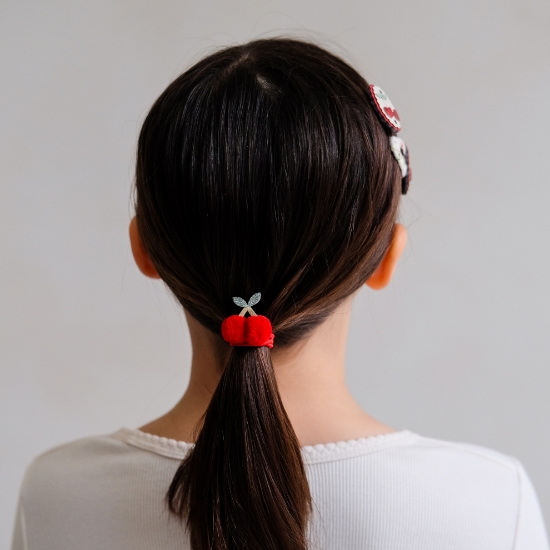 Slika Dječje gumice za kosu - Pom pom trešnjice