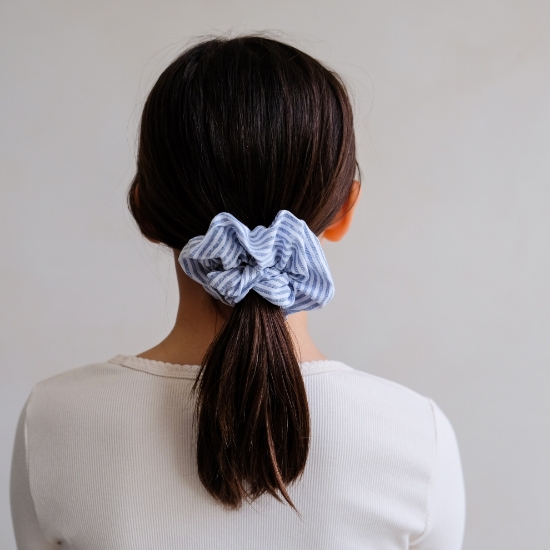 Slika Dječje gumice za kosu scrunchie - Plaveprugice