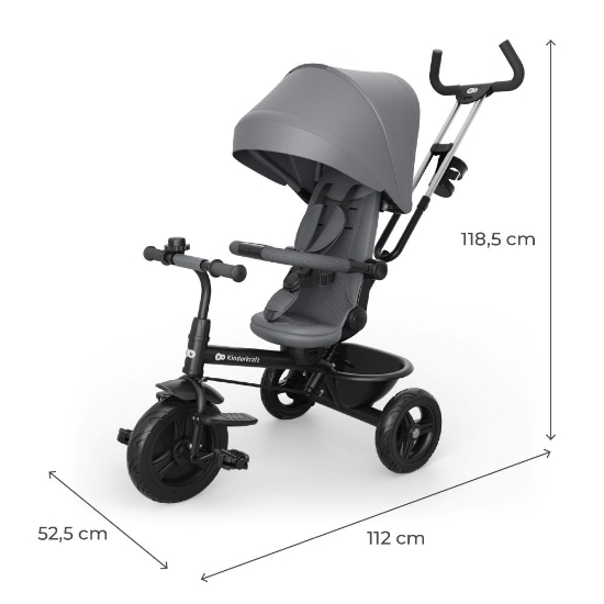 Slika Tricikl Aston 2 Plus, Grey Kinderkraft 