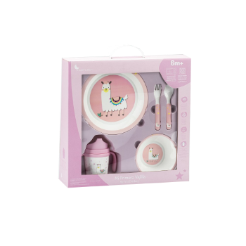 Slika Set za jelo Interbaby Ljama - Rozi