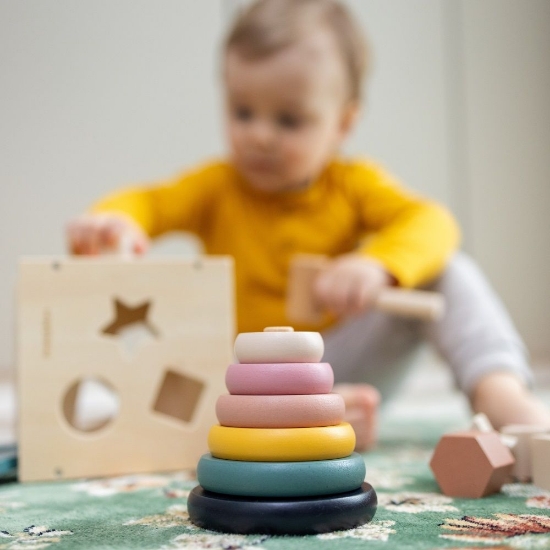 Slika Drveni prstenovi Orbit 36 m+ Cosmic Blue PETITE&amp;MARS