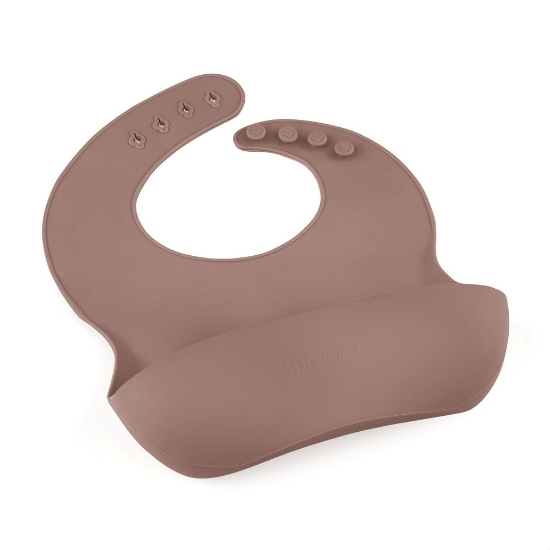 Slika Silikonski podbradak 6 m+ Take&amp;Match, Velvet Latte PETITE&amp;MARS 