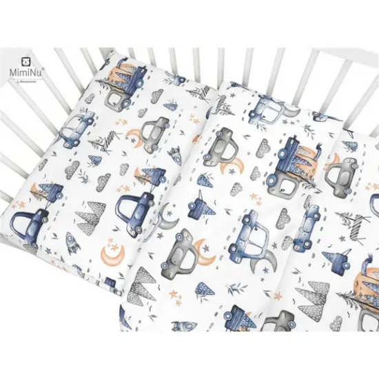 Slika Posteljina set 5 elem. Cars Plavi (za krevetić 120x60 cm) - MimiNu