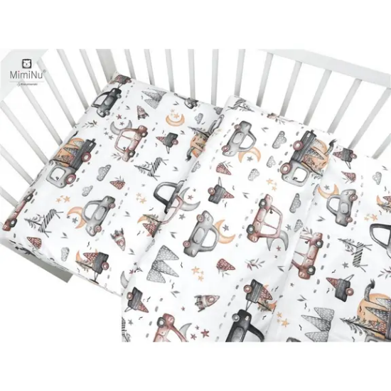 Slika Posteljina set 5 elem. Cars Sivo (za krevetić 120x60 cm) - MimiNu