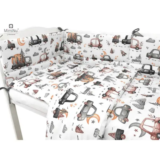 Slika Posteljina set 5 elem. Cars Sivo (za krevetić 120x60 cm) - MimiNu