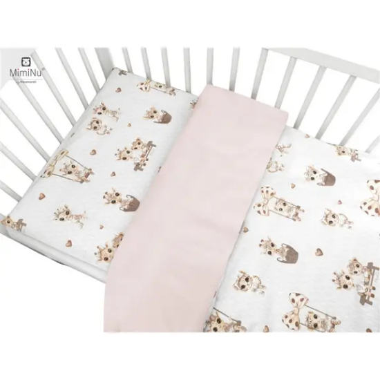 Slika Posteljina set 5 elem. Žirafe(za krevetić 120x60 cm) - MimiNu