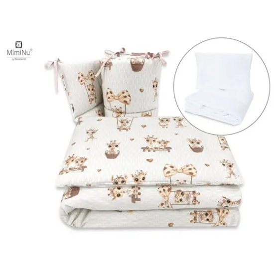 Slika Posteljina set 5 elem. Žirafe(za krevetić 120x60 cm) - MimiNu