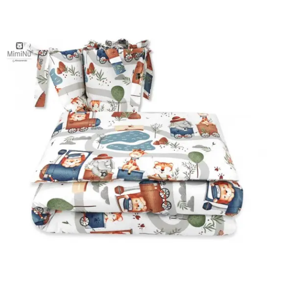 Slika Posteljina set 5 elem. Vlakić (za krevetić 120x60 cm) - MimiNu