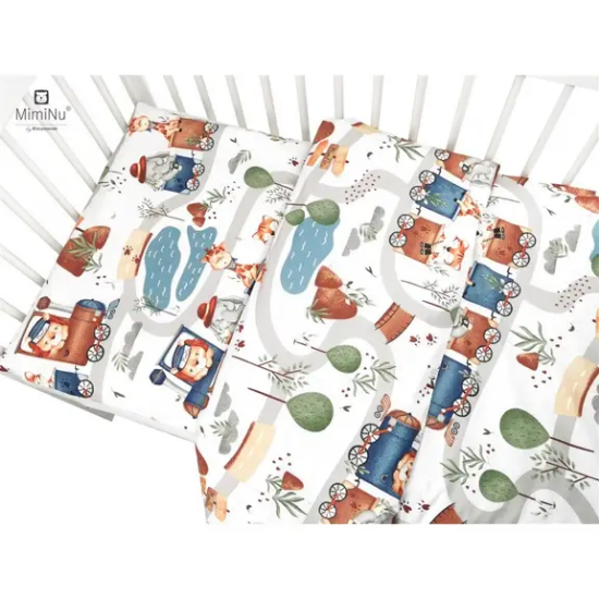 Slika Posteljina set 5 elem. Vlakić (za krevetić 120x60 cm) - MimiNu