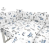 Slika Posteljina set 5 elem. Avioni plava (za krevetić 120x60 cm) - MimiNu