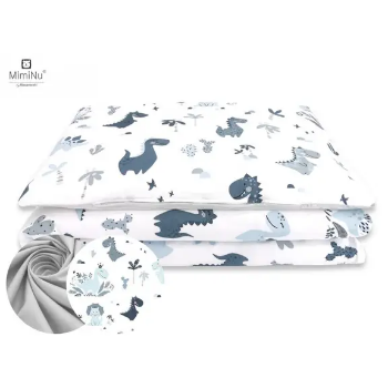 Slika Posteljina set 3 elem. Dino plava (za krevetić 120x60 cm) - MimiNu