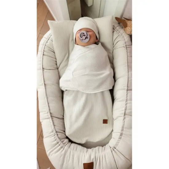 Slika Dekica/Swadler za spavanje sa kapicom Soft puder roza - MimiNu