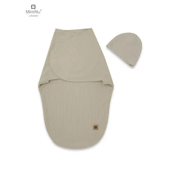 Slika Dekica/Swadler za spavanje sa kapicom Soft Mokka - MimiNu