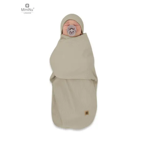 Slika Dekica/Swadler za spavanje sa kapicom Soft Mokka - MimiNu