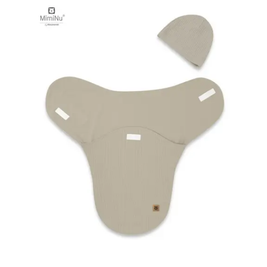 Slika Dekica/Swadler za spavanje sa kapicom Soft Mokka - MimiNu