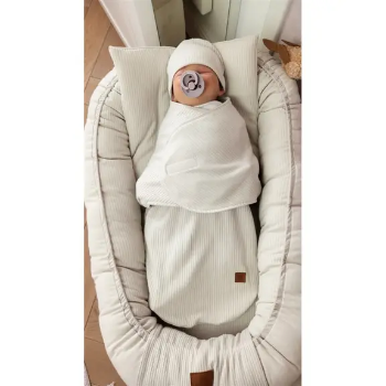 Slika Dekica/swadler za spavanje sa kapicom Soft bež - MimiNu