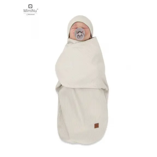 Slika Dekica/swadler za spavanje sa kapicom Soft bež - MimiNu