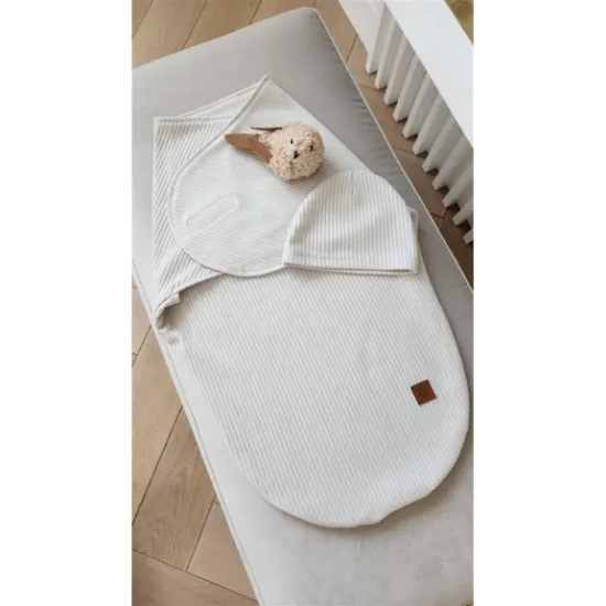 Slika Dekica/swadler za spavanje sa kapicom Soft bež - MimiNu