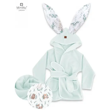 Slika Ogrtač za djecu termofrotir Forest mint vel. 6mj - 2 godine - MimiNu