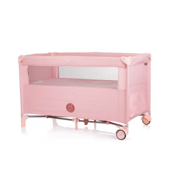 Slika Putni krevetić s pomičnom stranicom Relax Flamingo Linen Chipolino 