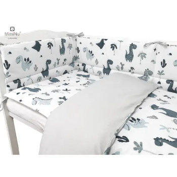 Slika Posteljina set 5 elem. Dino Plava (za krevetić 120x60 cm) - MimiNu