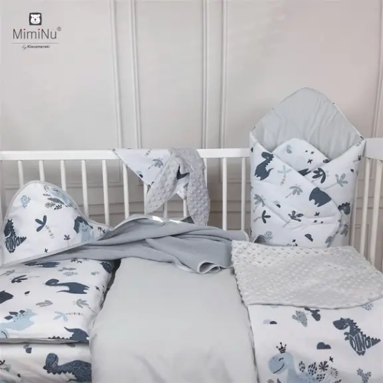 Slika Posteljina set 2 elem. Dino Blue (za krevetić 120x60 cm) - MimiNu