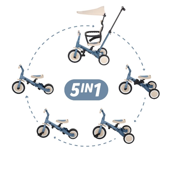 Slika Tricikl Turbo Plus 5 u 1, Ocean Blue PETITE&amp;MARS 