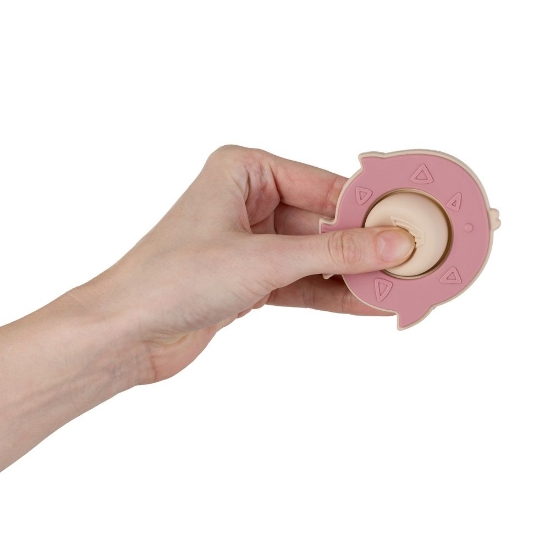 Slika Silikonska pop up grickalica za zube Fish Fiona 6 m+, Dusty Rose PETITE&amp;MARS 