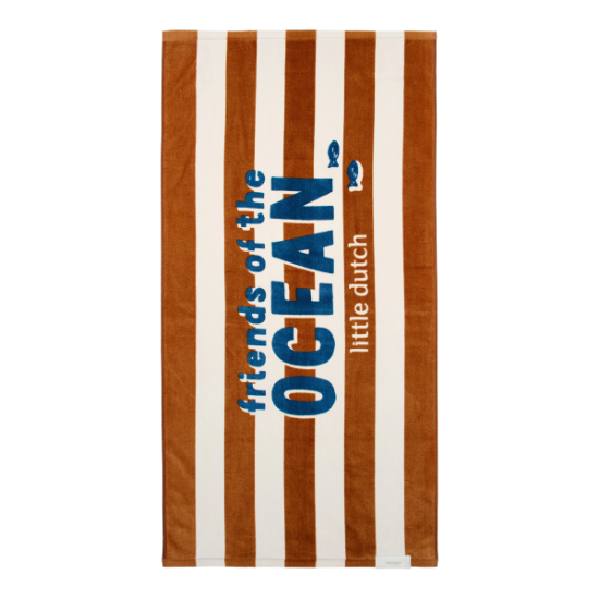 Slika Ručnik za plažu Ocean World Brown Stripe - Little Dutch