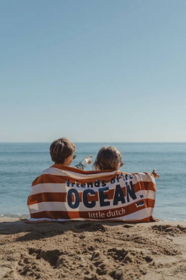 Slika Ručnik za plažu Ocean World Brown Stripe - Little Dutch