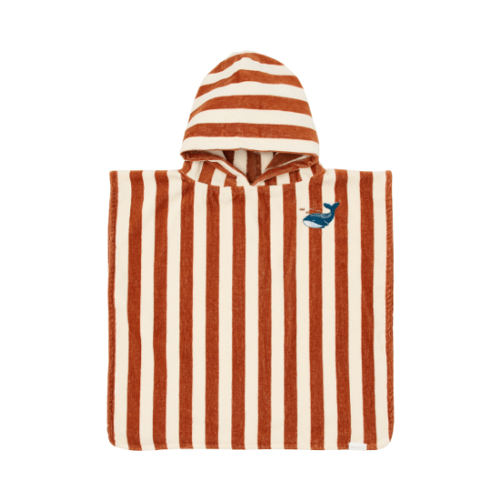 Slika Pončo za plažu Ocean World Brown Stripe - Little Dutch