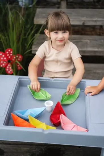 Slika Set dječjeg namještaja (stol, 2 stolice) Teggi Multifun Turquoise/Navy/Grey - Tega Baby