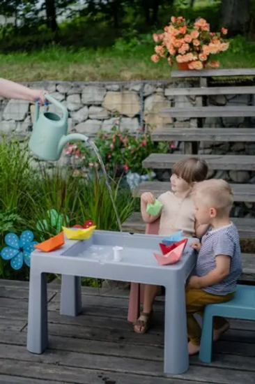 Slika Set dječjeg namještaja (stol, 2 stolice) Teggi Multifun Turquoise/Navy/Grey - Tega Baby