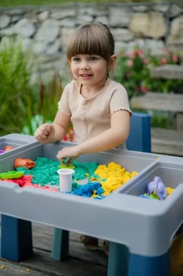 Slika Set dječjeg namještaja (stol, 2 stolice) Teggi Multifun Turquoise/Navy/Grey - Tega Baby