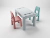 Slika Set dječjeg namještaja (stol, 2 stolice) Teggi Multifun Grey/Pink - Tega Baby