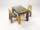 Set dječjeg namještaja (stol, 2 stolice) Teggi Multifun Graphite/Mustard - Tega Baby