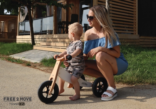 Slika Drveni školski bicikl, tricikl 2u1, bijeli 42868 FREE 2 MOVE