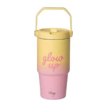 Slika 600ml Termo Boca Tumbler Glow Up Pink Yellow Citron 